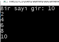 c# for örnekleri