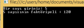 C# faktöriyel hesaplama