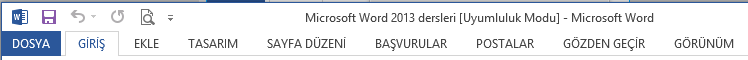 word başlık