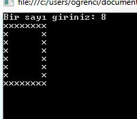 c# console kare şekli oluştırma